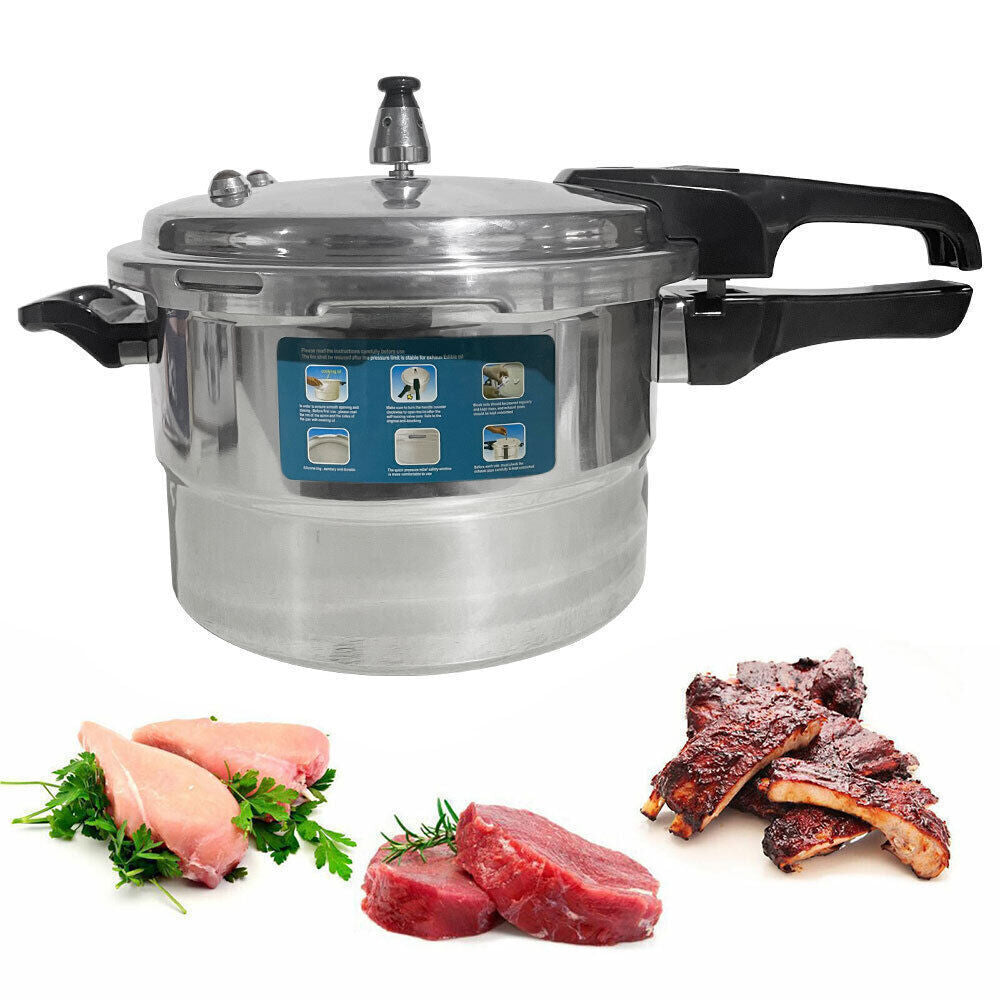 7L Aluminium Pressure Cooker Quick With Lid Latch Indicator Explosion-Proof