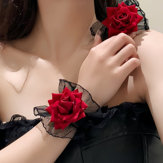 Women's Fashion Lace Rose Wrist Oversleeve