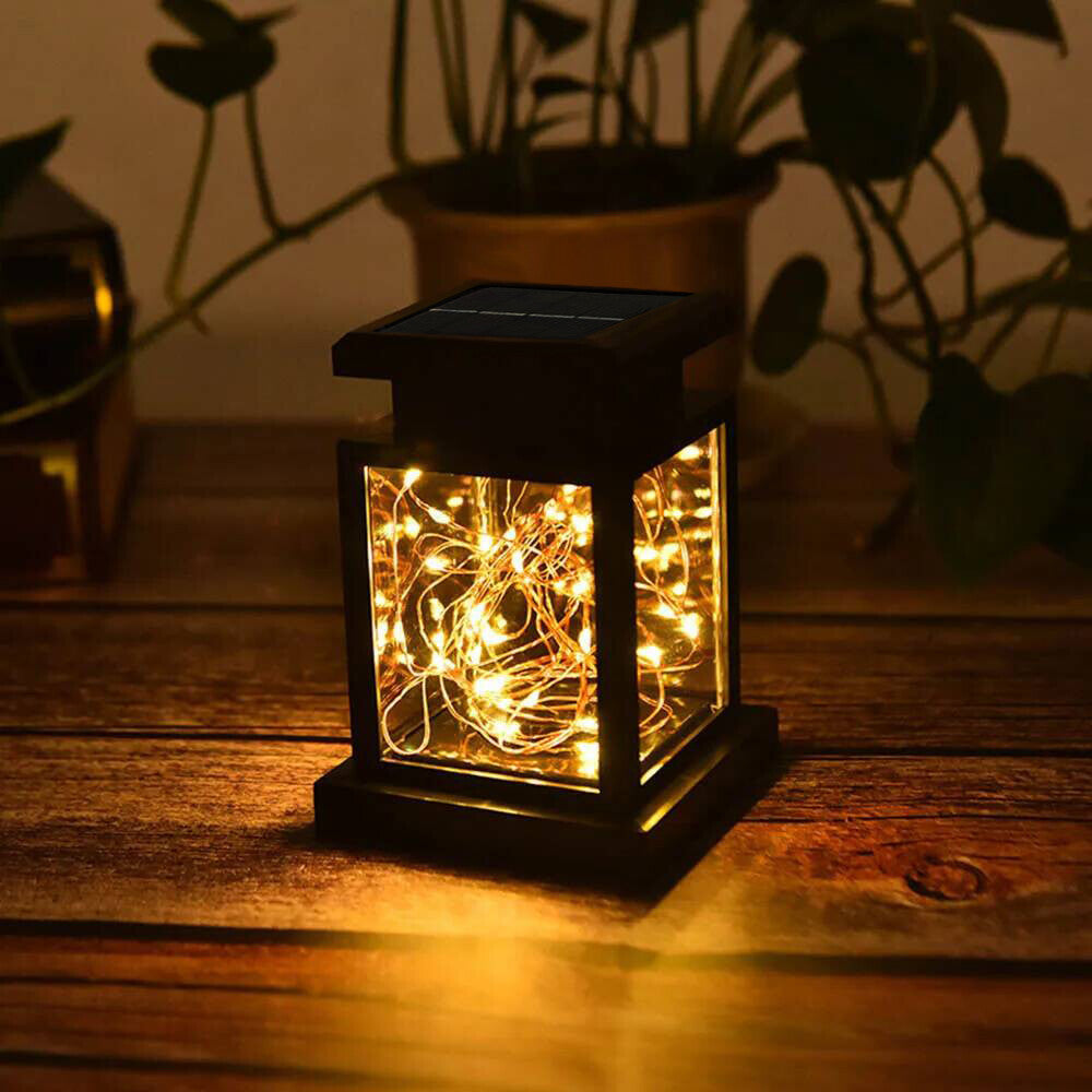 3PCS Solar Powered LED Lantern Light Waterproof Lamp Hanging Outdoor Garden Lawn