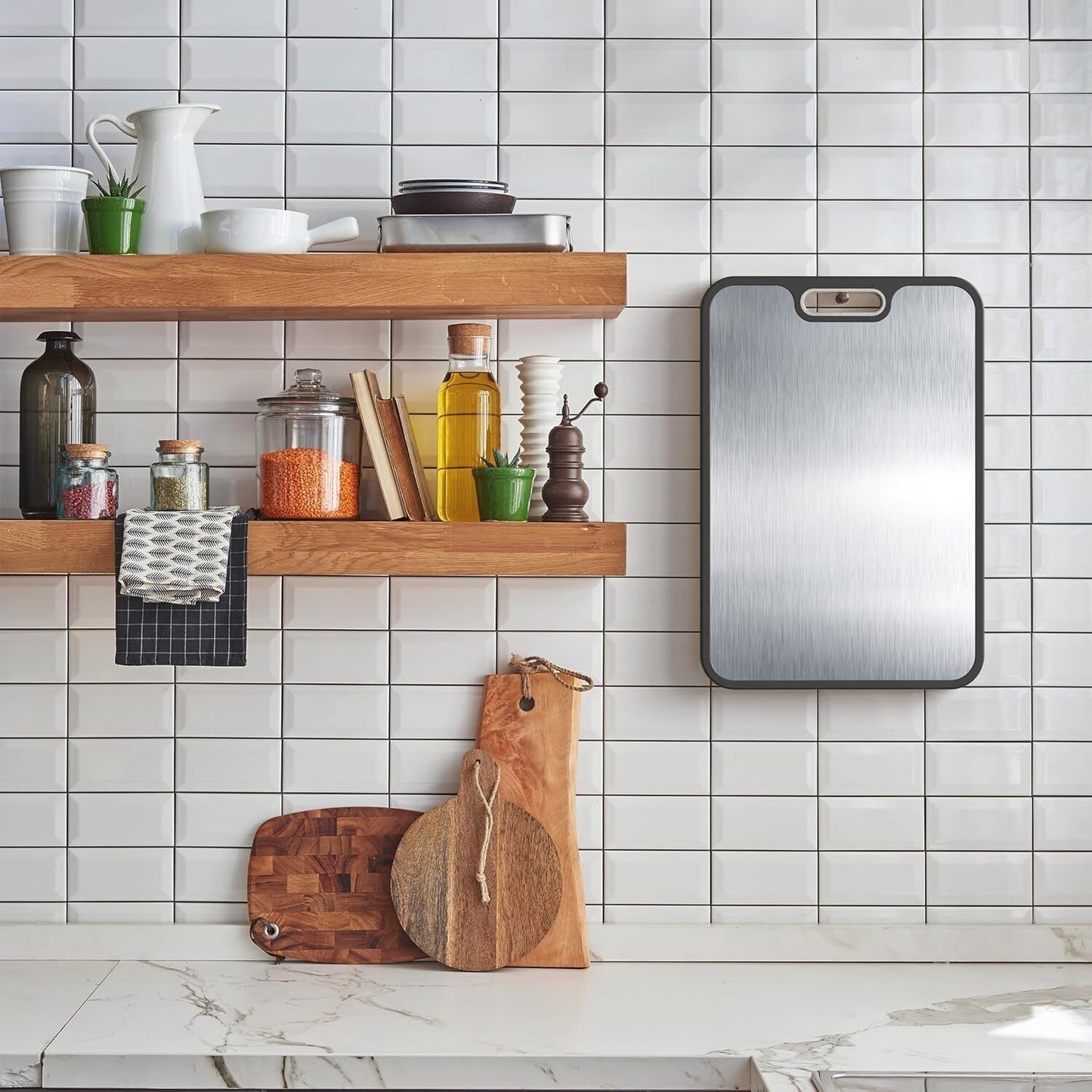 Stainless Cutting Board Double-Sided Titanium Cutting Boards For Kitchen Camping