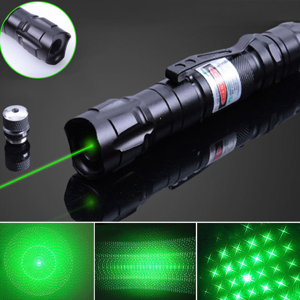 USB Rechargeable Green Laser Pointer Pen Visible Beam LED Flashlight Torch Lazer
