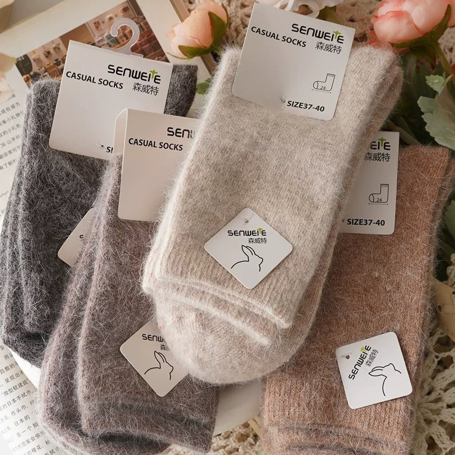 Autumn And Winter Rabbit Fur Socks For Women
