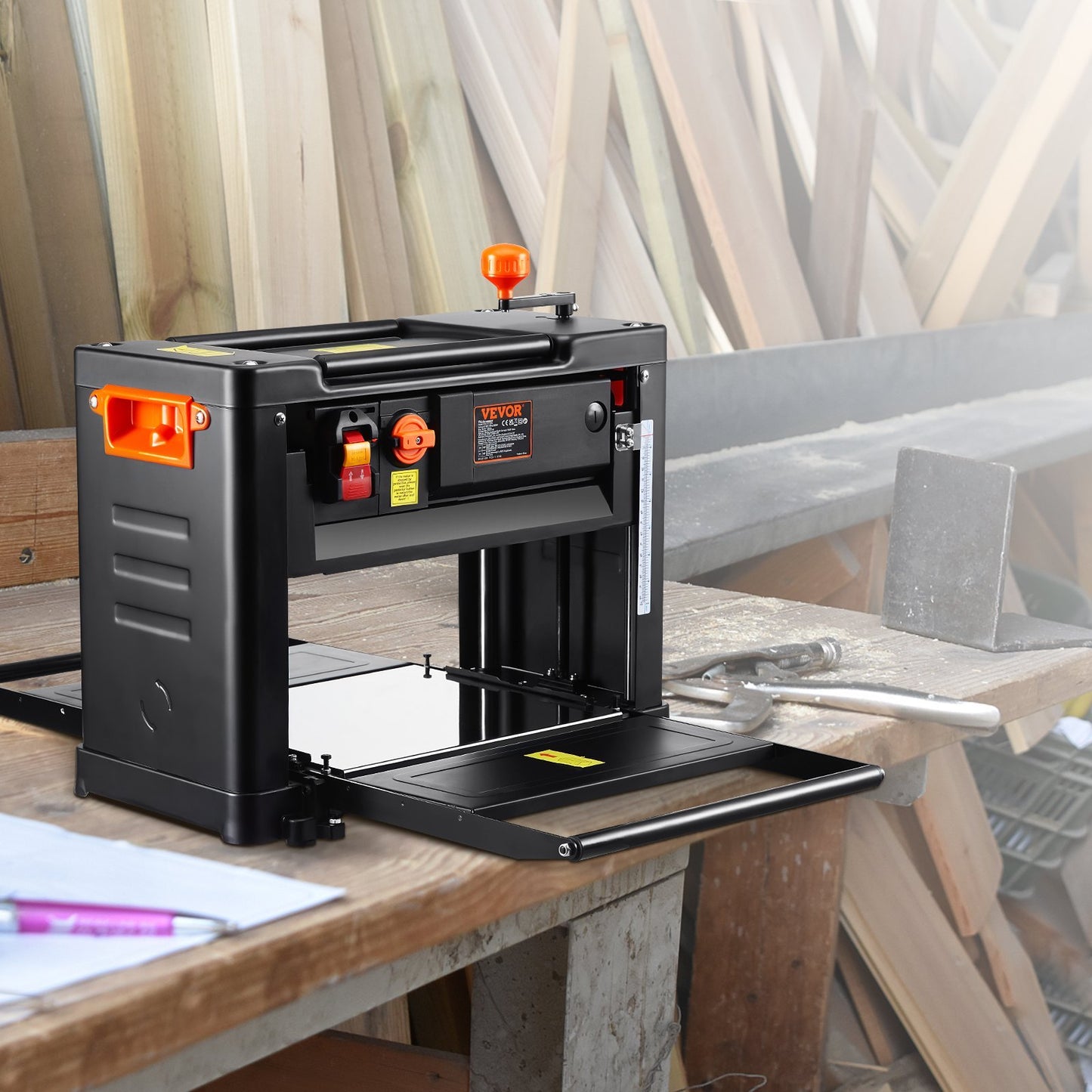 Thickness Planer 13-Inch Two-Speed Three-Blade 15-Amp For Woodworking