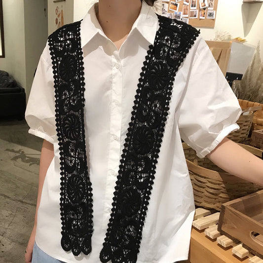 Thin Knitted Crocheted Fake Collar Shawl