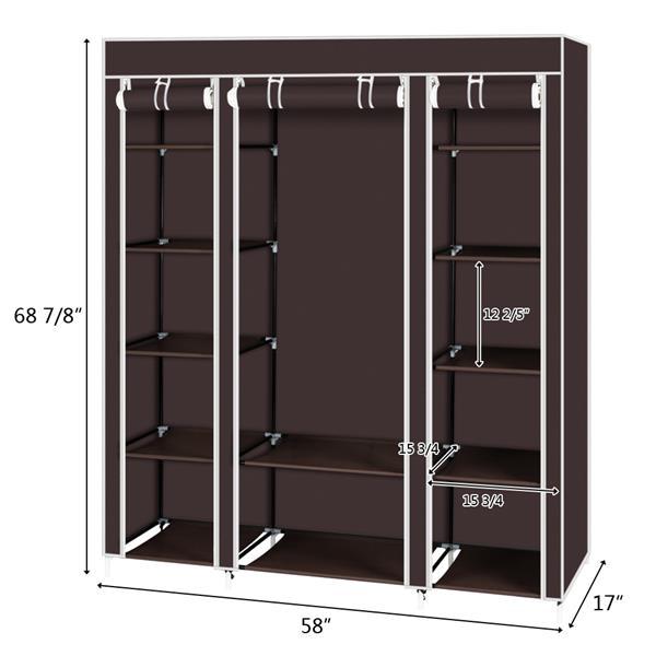 Non Woven Wardrobe With 5 Layers And 12 Compartments