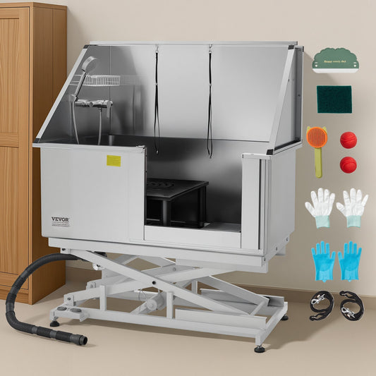 50 Inch Electric Dog Grooming Bath Tub Stainless Steel W Water Filter