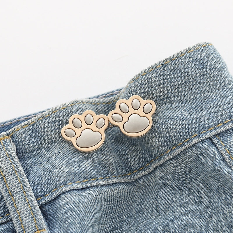 Cute Cat Claw Belt Buckle A Pair Of Buckles Detachable Waist Adjustable Button