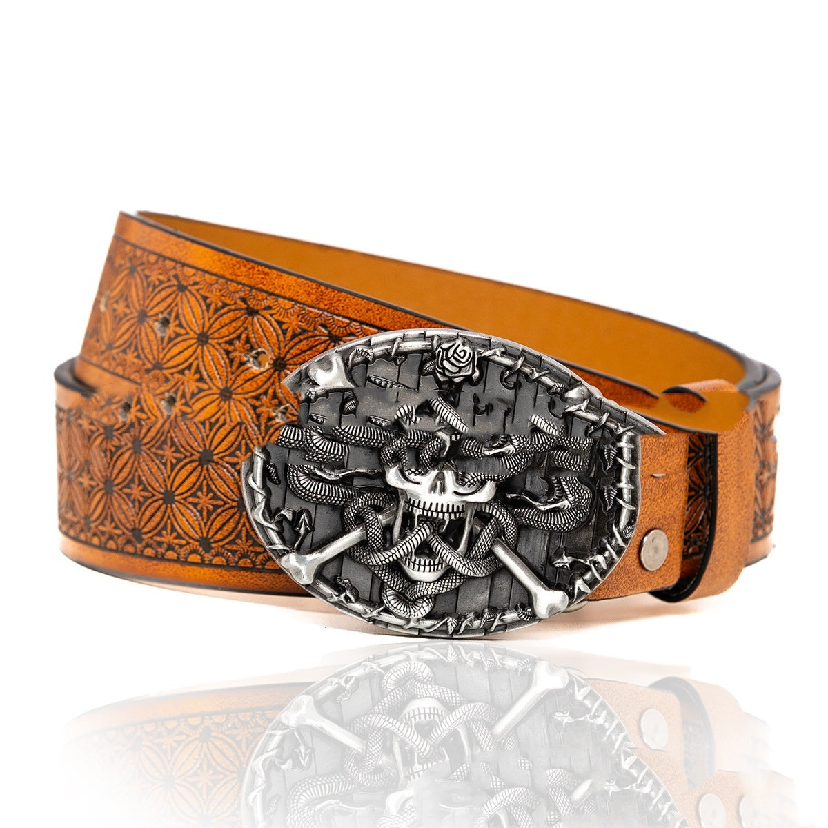 Zinc Alloy Personality Trend Buckle Retro Belt