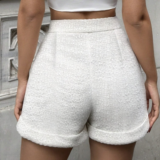 Ladies' Solid Color Linen Small Fragrance Elegant And Fashionable Shorts