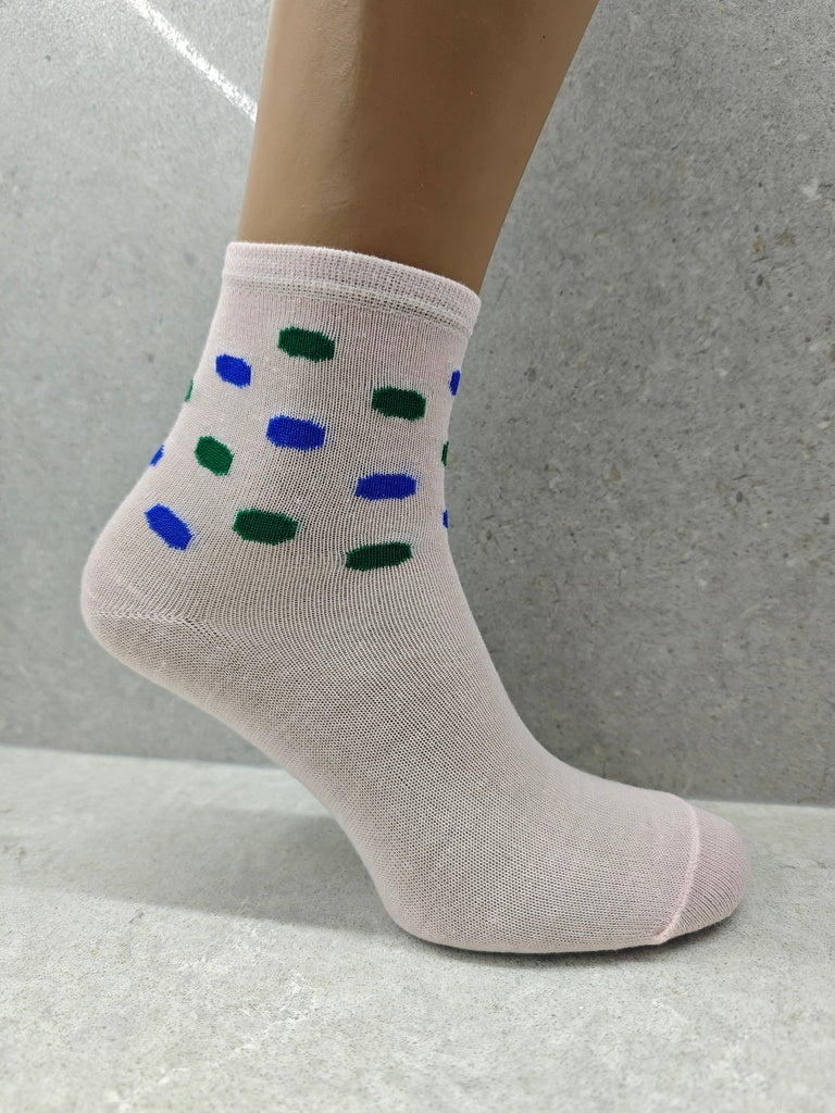 Set Of 6 12 Or 24 Pairs Womens Socks With Bubble Mix Print