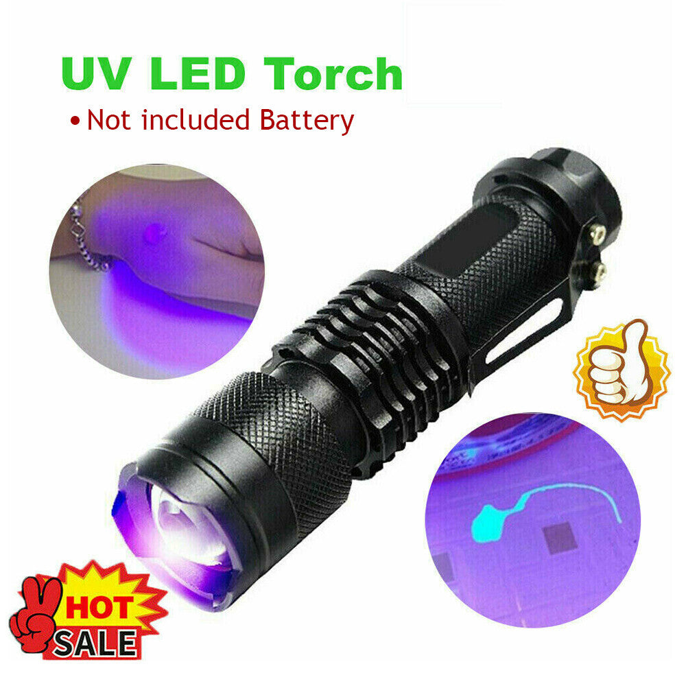 UV Ultra Violet Flashlight Handheld Blacklight Small Flashlight 395nm Mini Light Inspection Lamp Pen Torch Detector For Dog Pet Urine Stains, Bed Bugs And Scorpions