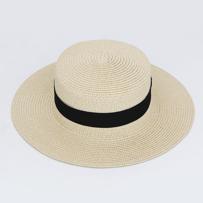 21 Color Square Buckle Dome Panama Lafite Flat Straw Hat
