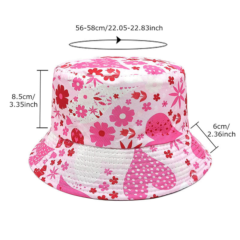 Outdoor Sun Protection Sun Floral Double-sided Bucket Hat