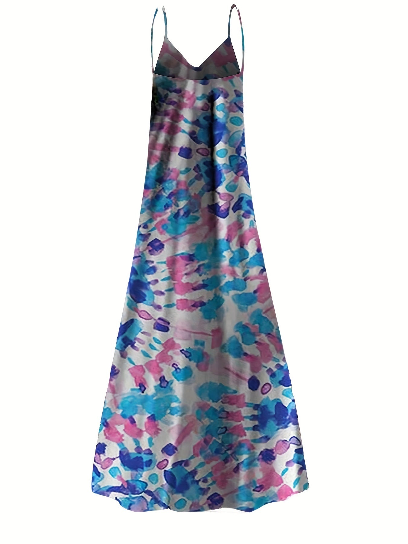 Self-pick-up Plus Size Women's Marble Printed V-Neck Stretchy Casual Cami Tank Dresses