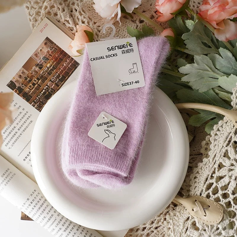 Autumn And Winter Rabbit Fur Socks For Women