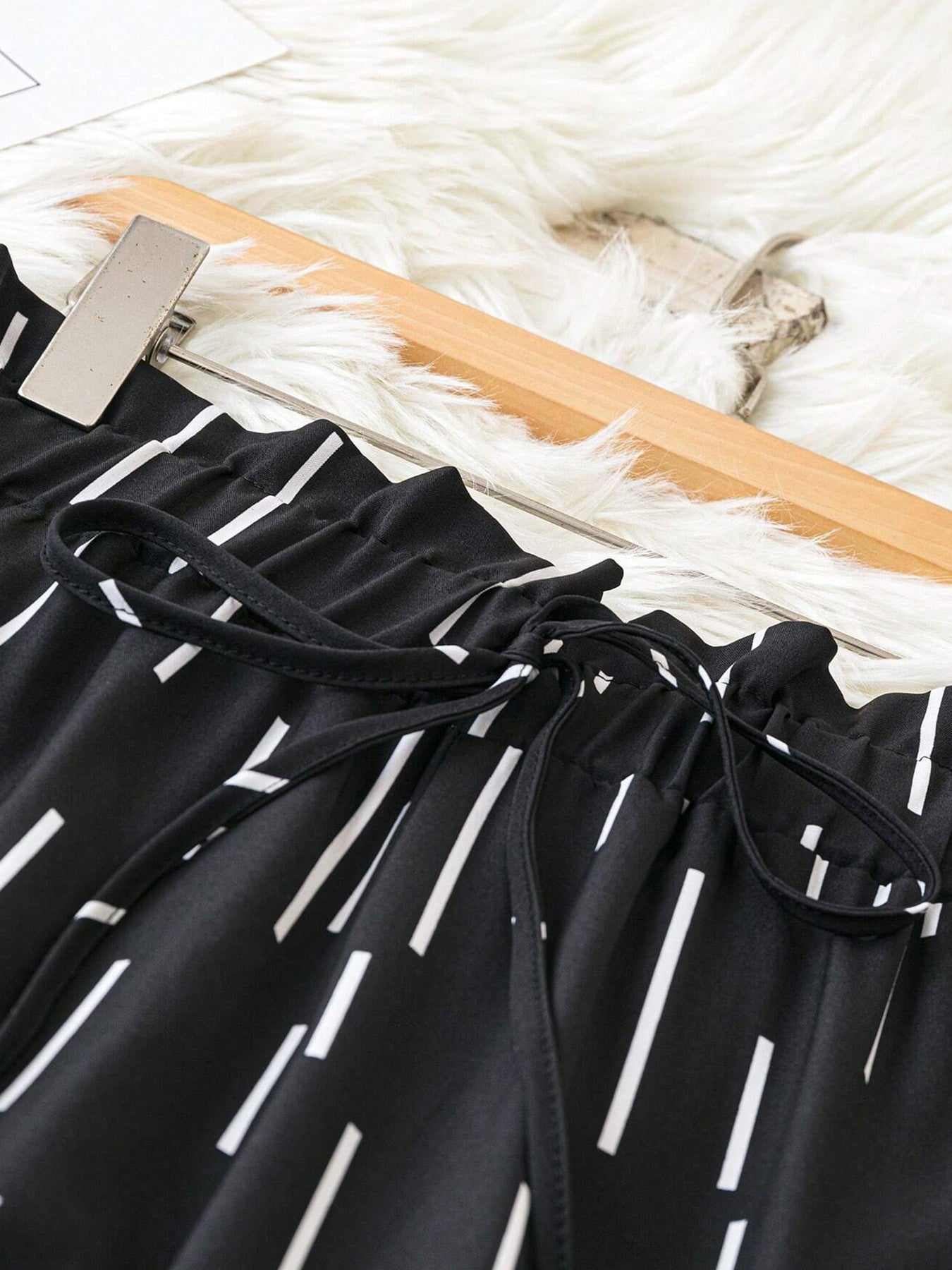 Women's Plus Size Line Print Wide-Leg Pants - Summer Casual Work Outdoor Trousers