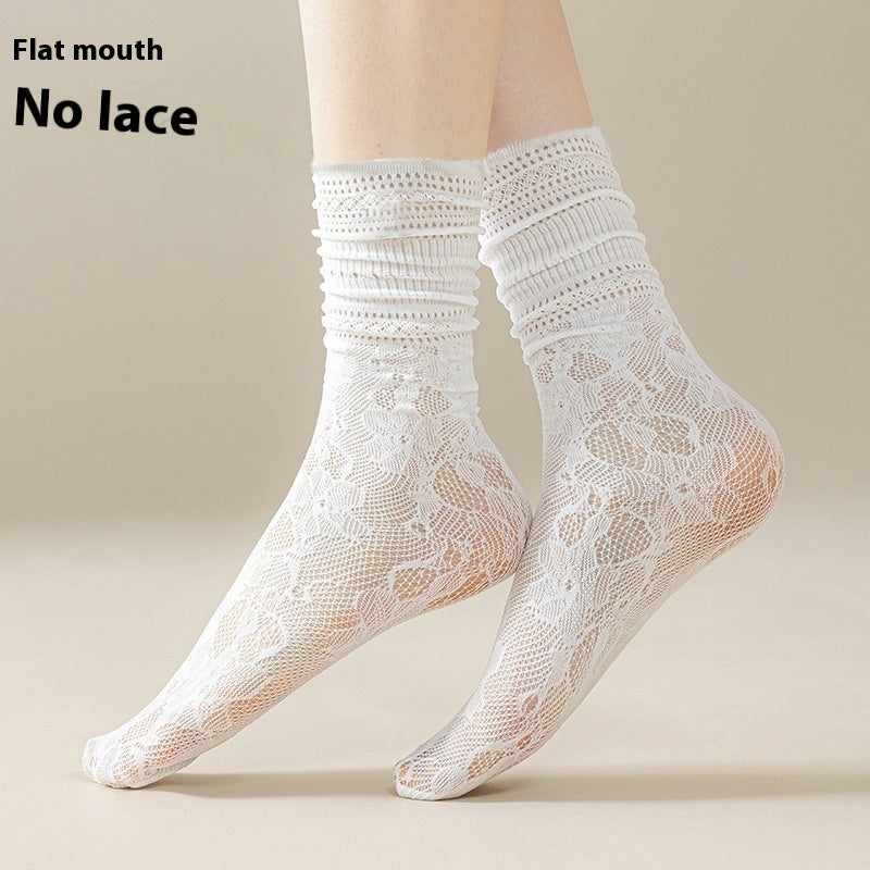 Thin Breathable Hollowed-out Mesh Lace Socks