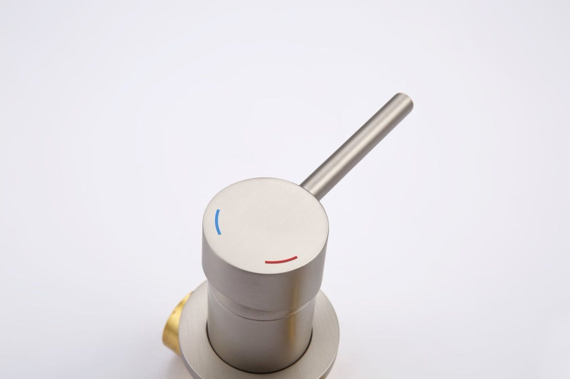 Wall Mount Faucet For Bathroom Sink Or Bathtub, Single Handle 2 Holes Brass Rough-in Valve Included, Brushed Nickel