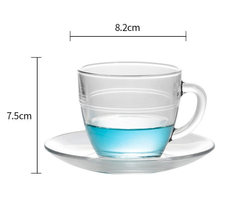 European Style Simple Tempered Glass Heat-resistant And Drop-resistant Coffee Cup