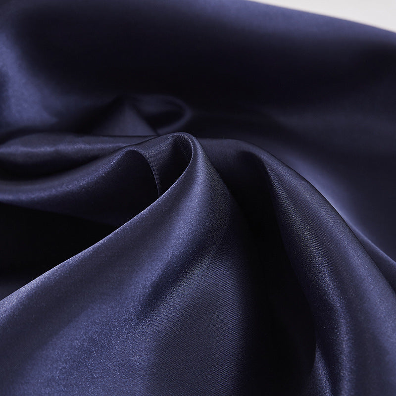 Solid Color Artificial Silk Pillow Cover Plain Zipper