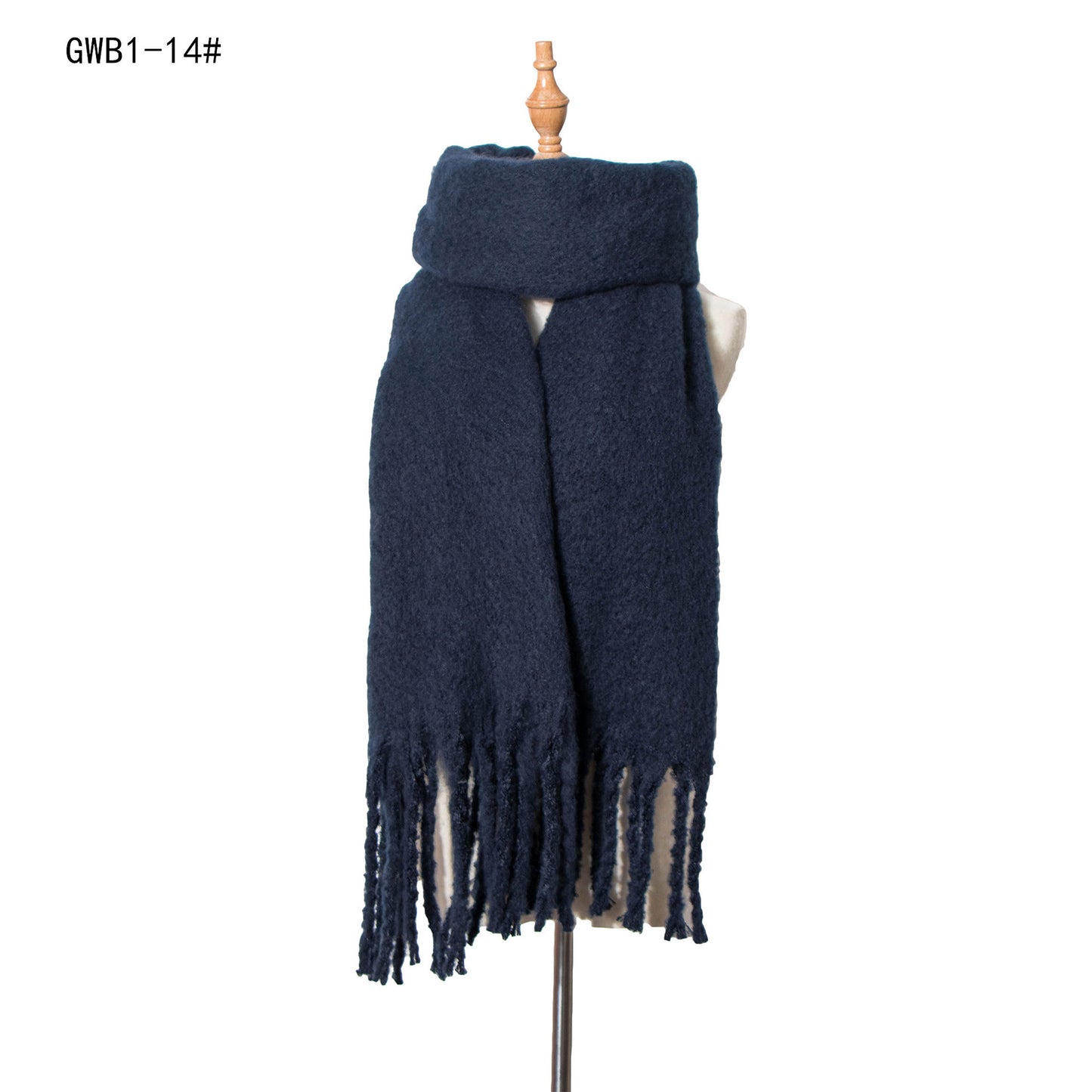 New Style Thick Fringed Circle Sand Solid Color Scarf For Ladies