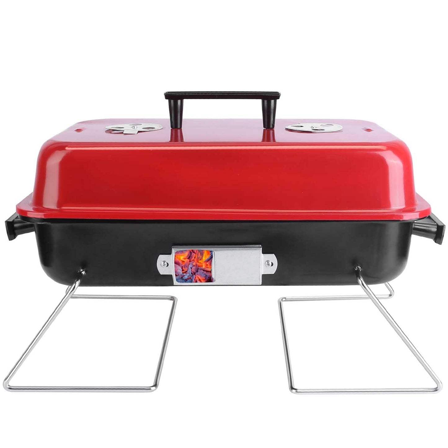 Portable Charcoal Grill Outdoor Tabletop Grill Small Barbecue Smoker Folding BBQ Grill With Lid For Camping Picnics Beach