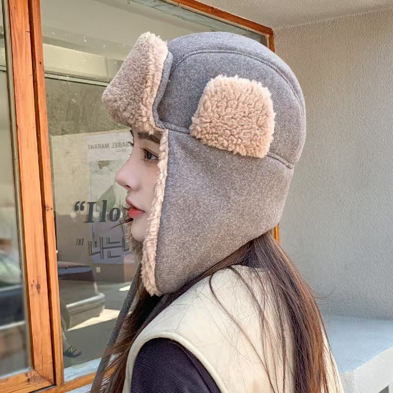 Outdoor Cycling Cold Protection Windproof Earflaps Unisex Fleece-lined Ushanka