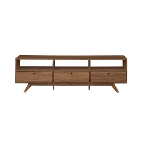 Modern Scandi 3-Door Low Profile TV Stand For TVs Up To 80 Inches Mocha