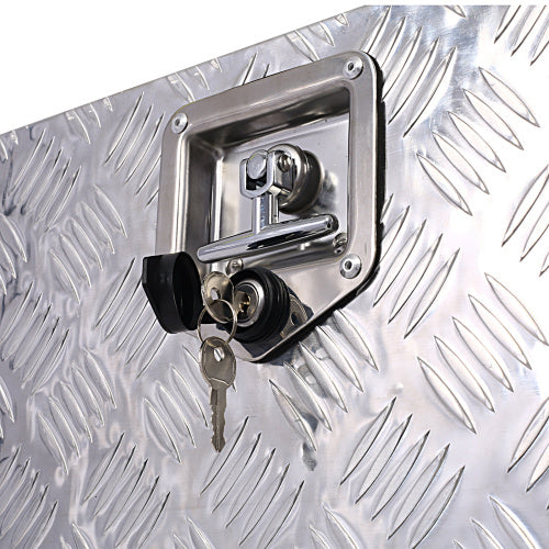 24inch Aluminum Tool Box,heavy Duty Truck Bed Tool Box,outdoor Trailer Pickup Storage Tool Box,RV Storage Organizer,underbody Box W  Lock Keys,silver