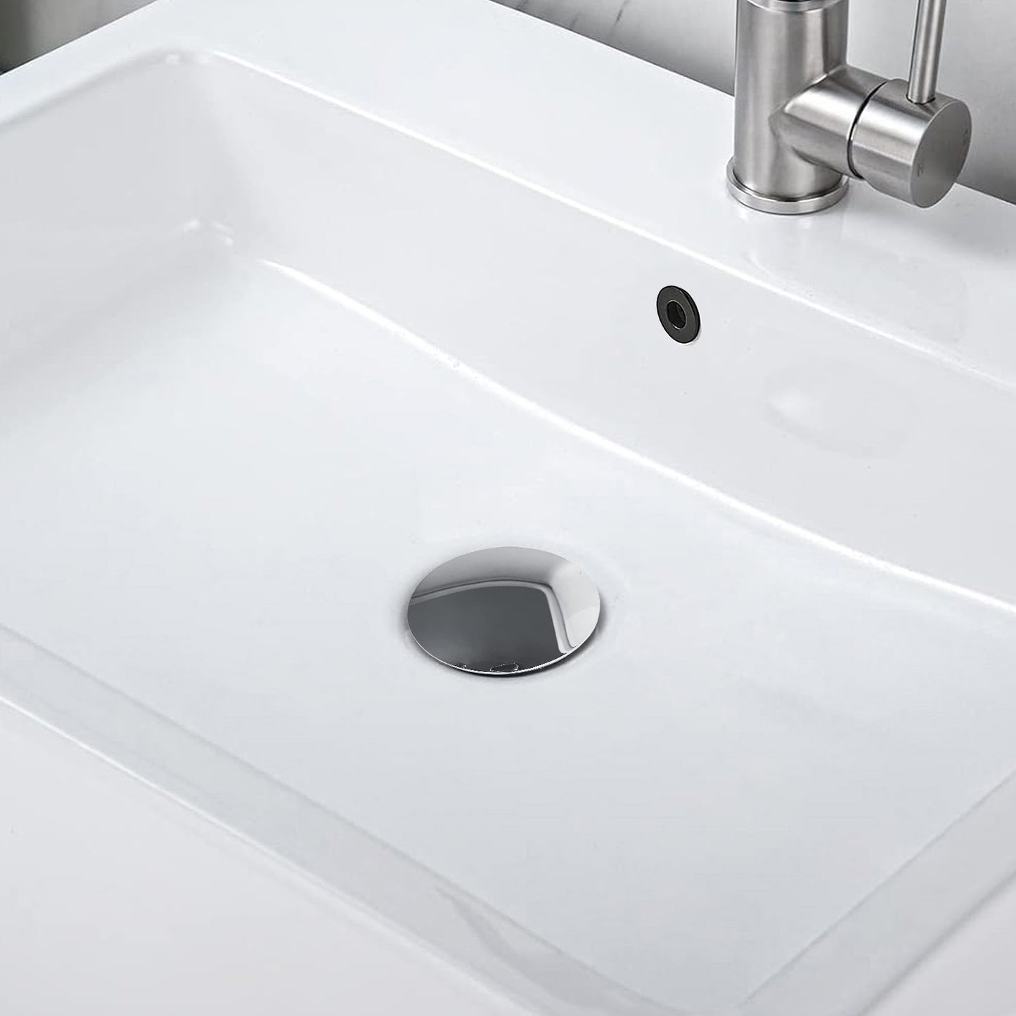 Bathroom Sink Drain With Overflow Hole, Basin And Washbasin Pop-up Drain, 304 Stainless Steel
