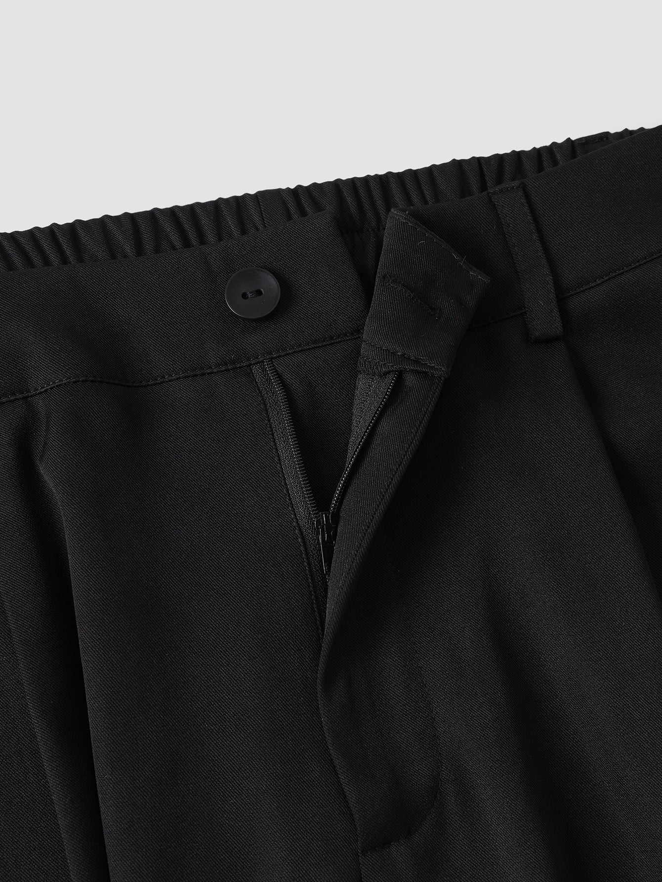 High Waist Plus Size Pocket Straight Skinny Casual Suit Pants - Draped Design