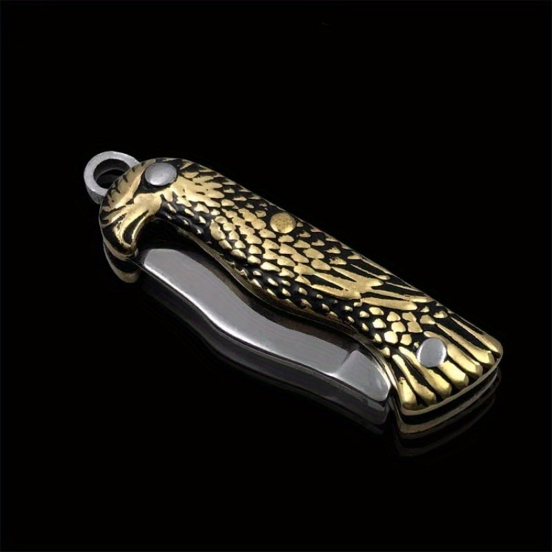 Yellow Dragon Pattern Mini Knife