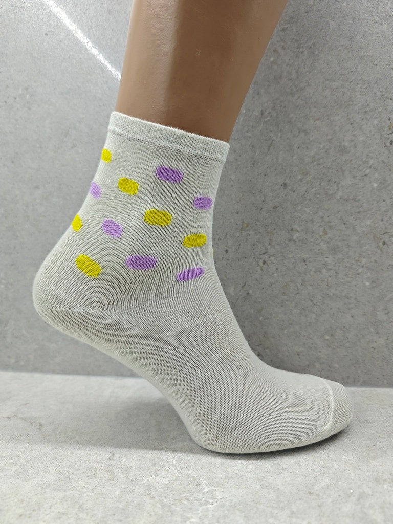 Set Of 6 12 Or 24 Pairs Womens Socks With Bubble Mix Print