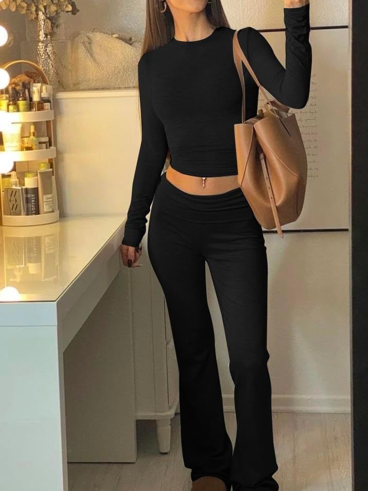 Long Sleeved Wide Leg Pants