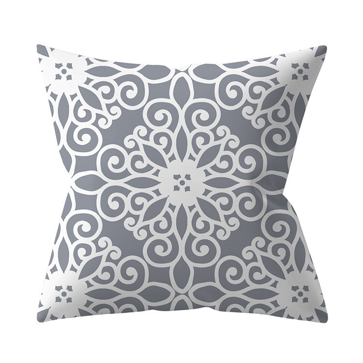 Gray Geometric Polyester Pillow Cover Cross-border Hot Sale Silver Gray Sofa Cushion Cushion Cover
