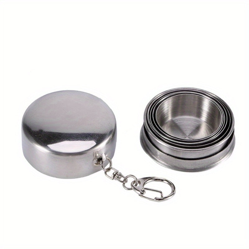Stainless Steel Folding Cup -304 Stainless Steel, Compact And Portable, Not Easy To Deform, Suitable For Travel, Camping Picnic, Outdoor Shot Glass 250ml