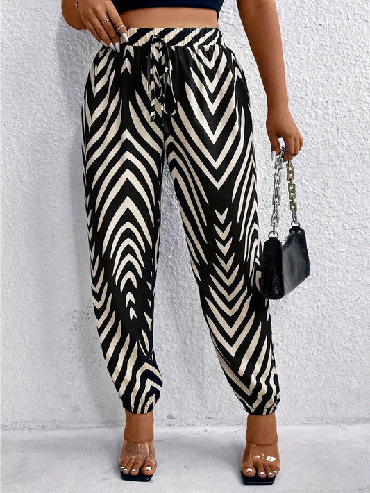 Women's Plus Size Summer Casual Jogger Pants - Printed Everyday Harlan Pants