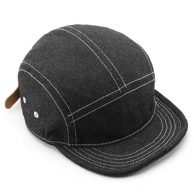 Solid Color Light Board Short Brim Washed Denim Baseball Cap