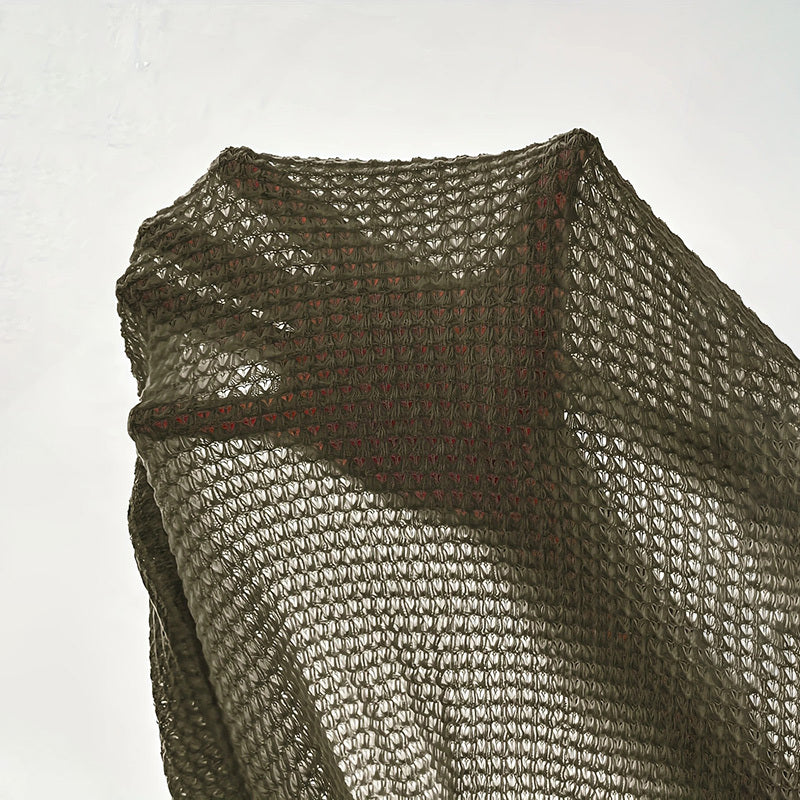 Women's Solid Color V-Neck Long Sleeve Knit Top - Sexy Backless T-Shirt With Sheer Cutout Details, Elegant Blouse For Spring&Summe