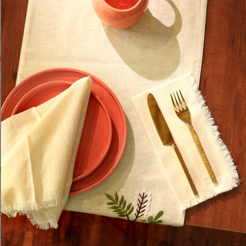Premium Cotton Napkins Set Of 4-20x20 Inch, Classic Hemstitch Dinner Napkins