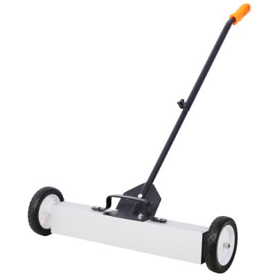 24' Rolling Magnetic Pick-Up Sweeper, Heavy Duty Push-Type With Release, For Nails Needles Screws Collection,30 Pound Capacity