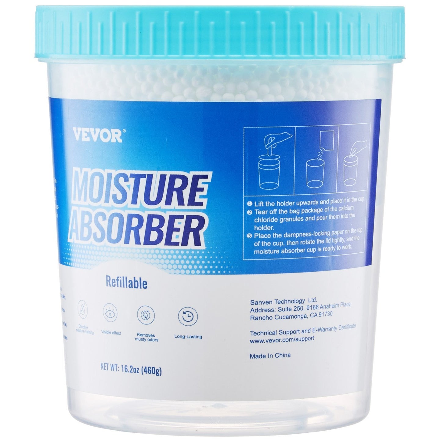 VEVOR Absorber Bucket, 2 Packs 16.2 Oz Hi-Capacity Absorber Bucket With 800ml Storage Area & Reusable Outer Bucket For Long-Term Use, Fragrance Free Absorber For Fresher Air