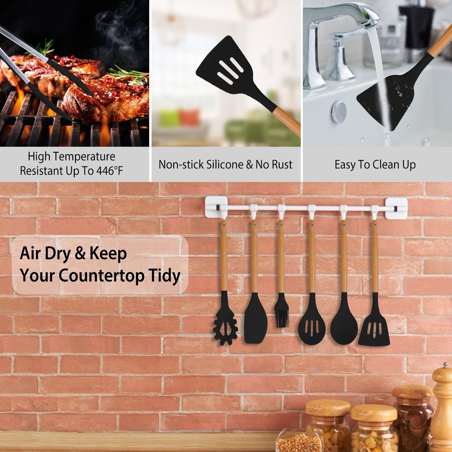 11 Piece Silicone Cooking Tool Set