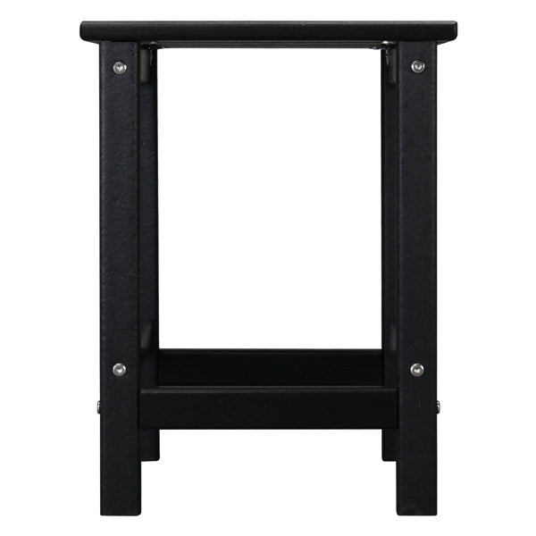 38x38x45.5cm Single Layer Square Black HDPE Side Table