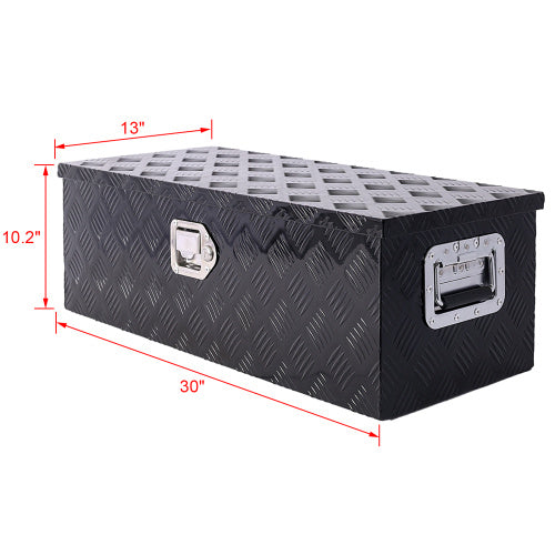 30inch Aluminum Tool Box,heavy Duty Truck Bed Tool Box,outdoor Trailer Pickup Storage Tool Box,RV Storage Organizer,underbody Box W  Lock Keys,black