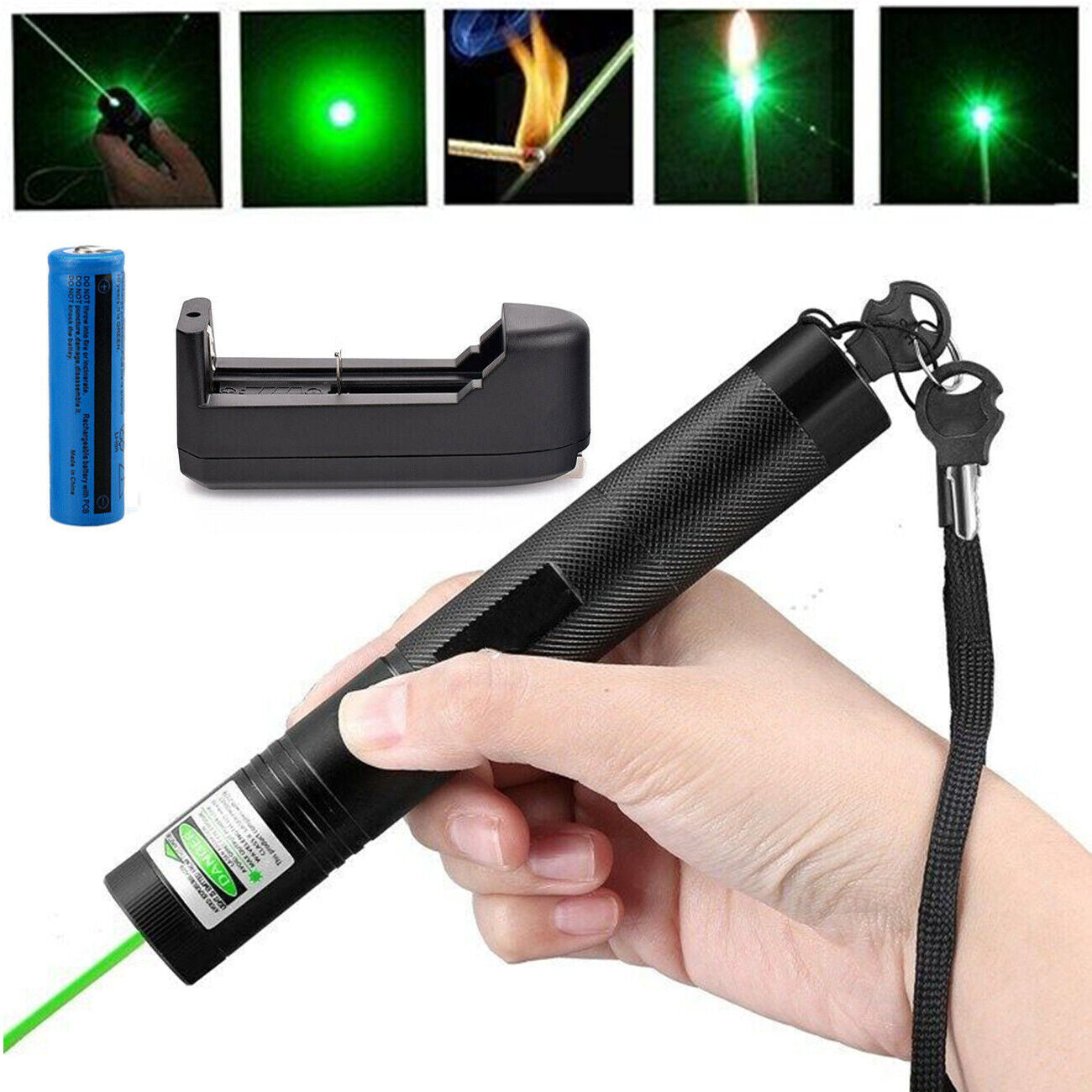 9900Mile Strong Green Laser Pointer Pen Light Visible Beam Lazer AAA Torch 532nm USB Rechargeable Flashlight