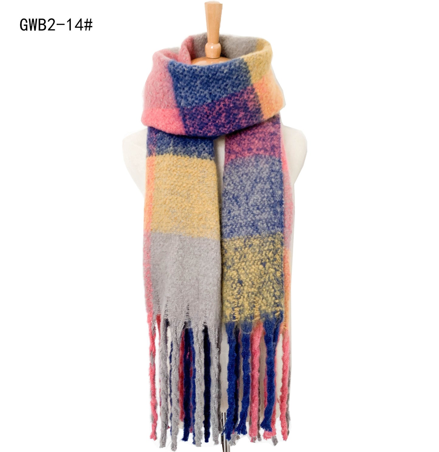 Women's Striped Thick Thick Tassel Scarf