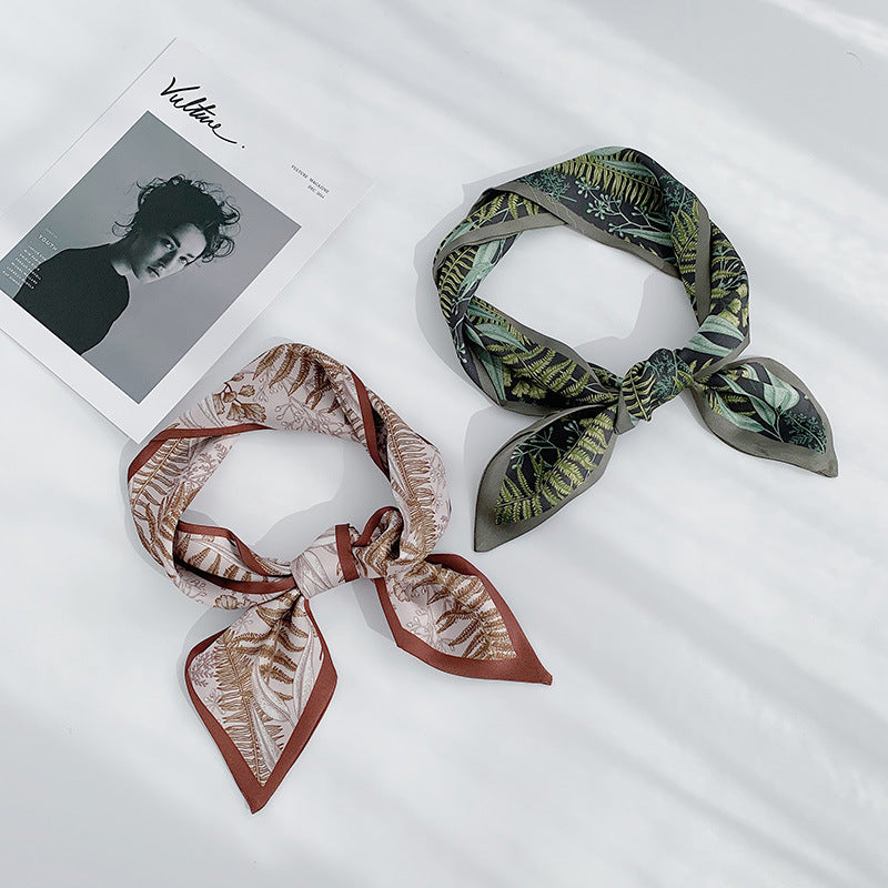 Ins Silk Scarf Female Korean Version Of Wild  Corner Decoration Small Scarf Narrow Spring And Autumn Long Strip Small Scarf Small Students