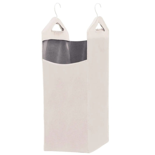 Hanging Laundry Hamper Bag For Closet Heavy Duty Hanging Hamper Closet Laundry Basket With 2 Strong Metal Hangers Space Saving Closet Organizer Beige