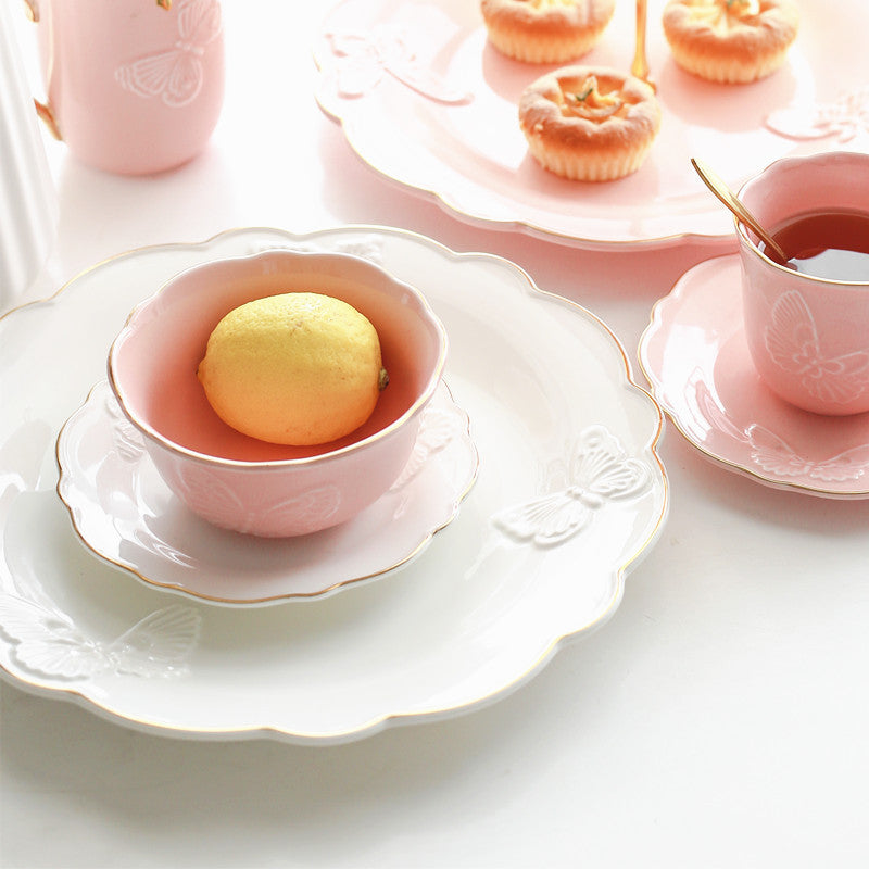 Butterfly Phnom Penh Western-Style Relief Ceramic Plate